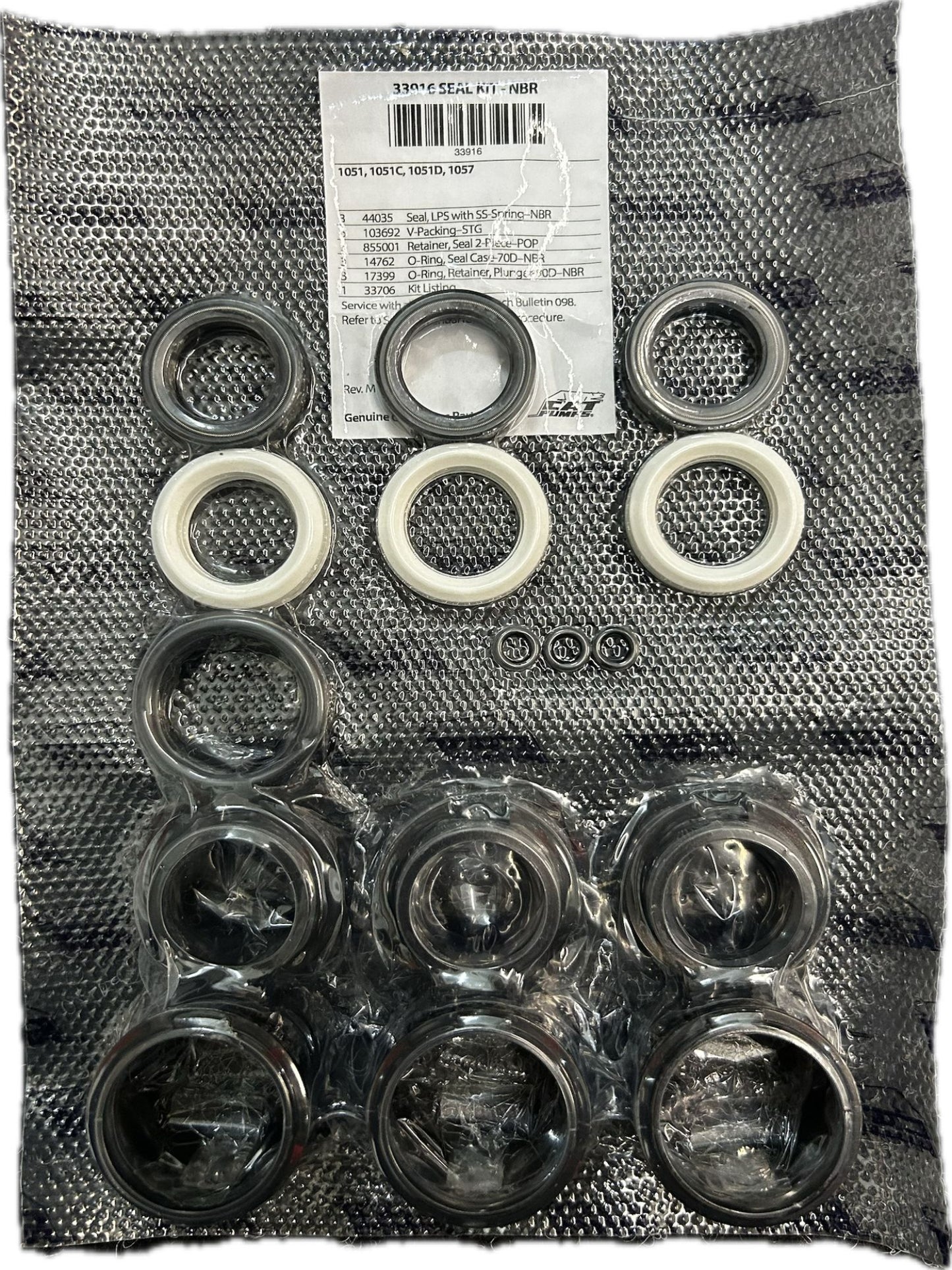 Cat Pumps 33916 Seal Kit - 1051, 1051C, 1051D, 1057