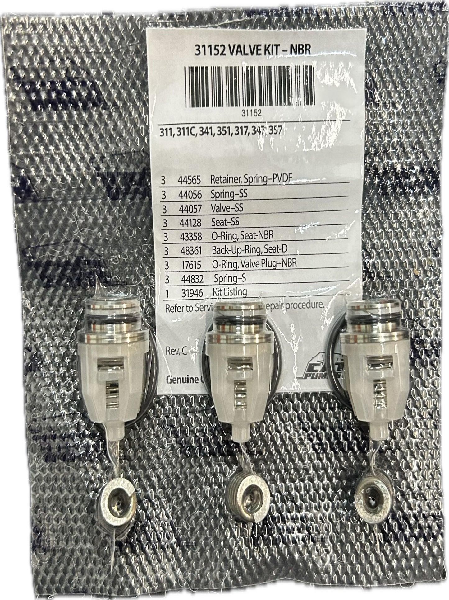 Cat Pumps 31152 Valve Kit - 311, 311C, 341, 351, 317, 347, 357